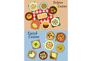 Dutch and belgian cuisine dishes