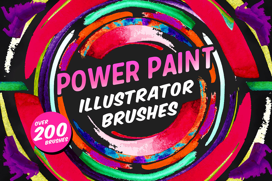 Power Paint Illustrator Brushes in Photoshop Brushes - product preview 8
