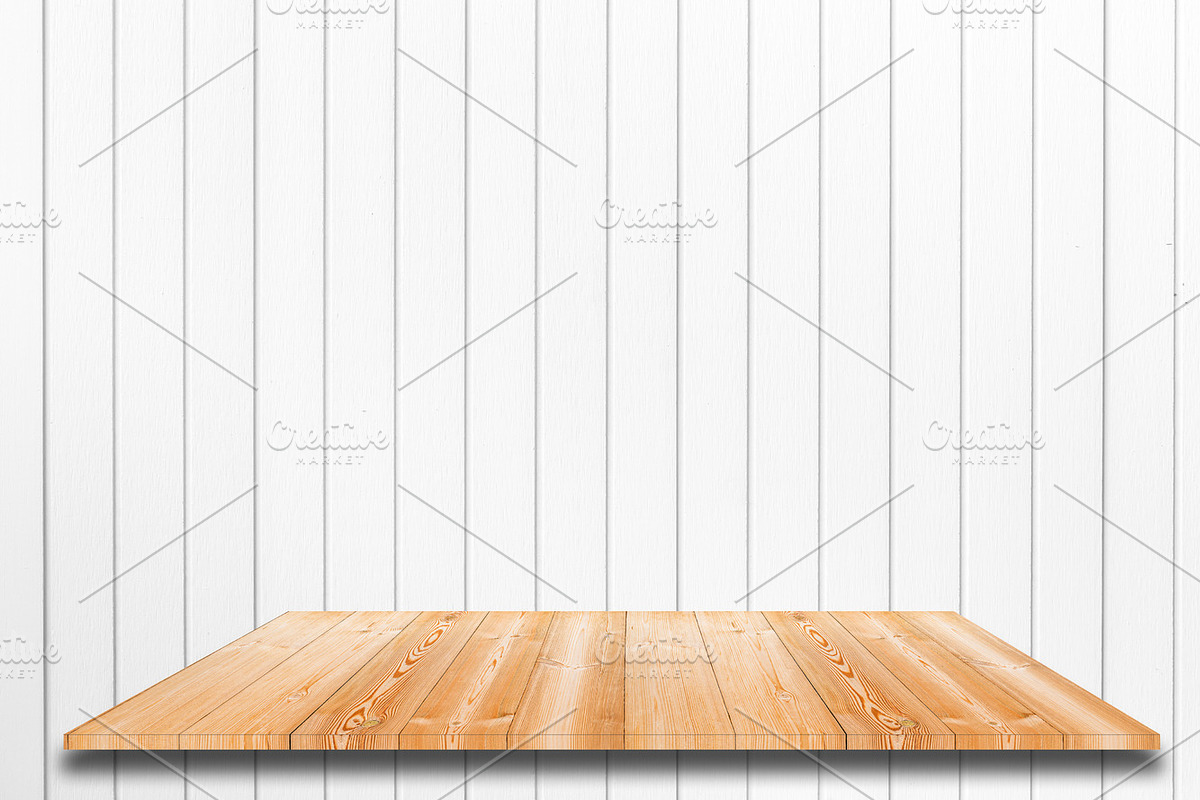 Empty top of wooden shelves in Product Mockups - product preview 8