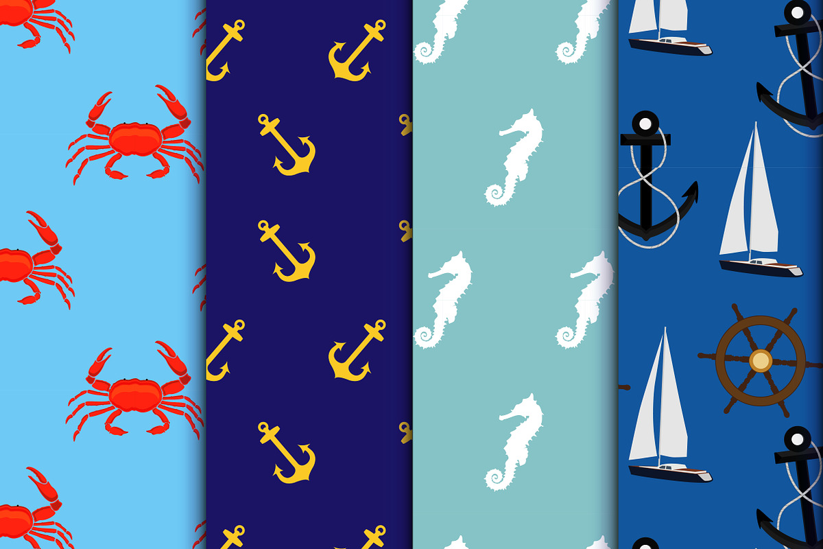 Sea seamless patterns in Patterns - product preview 8