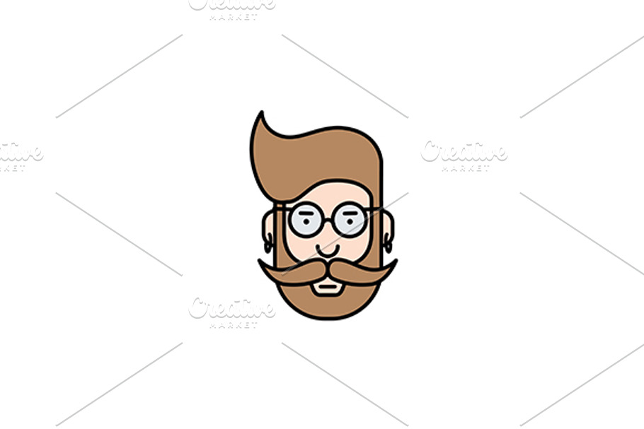 Hipster's Face Logo in Logo Templates - product preview 8