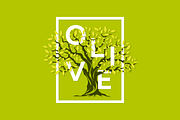 Vector olive tree logo design