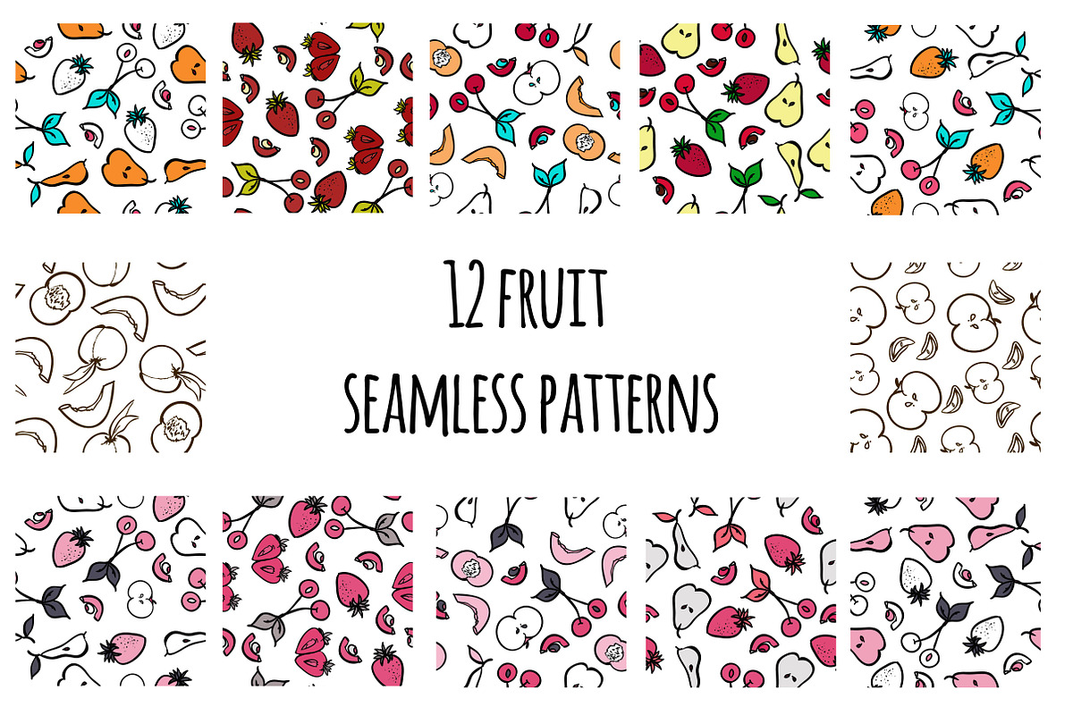 Fruit seamless patterns in Patterns - product preview 8
