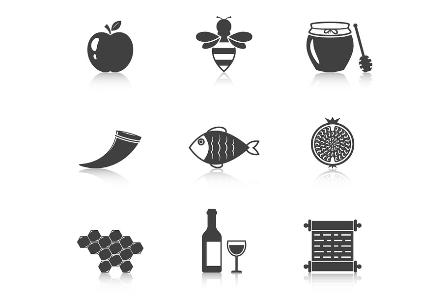 Rosh Hashanah, Shana Tova icons in Graphics - product preview 8