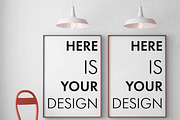 3 mockups posters in the interior 