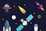 Space travel symbols infographic