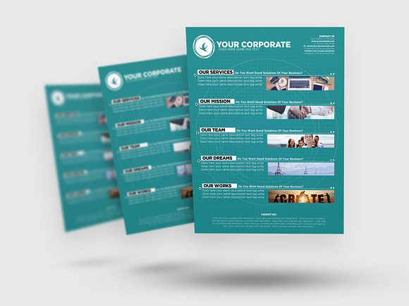 Corporate Flyer Templates 3 Colors in Flyer Templates - product preview 1