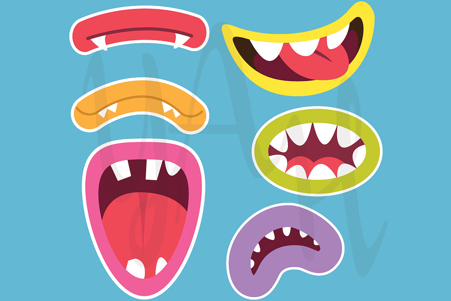 Cute Monsters Mouths Set