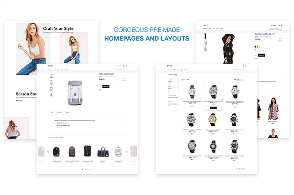 Pearl Responsive Theme Magento 2 in Magento Themes - product preview 3