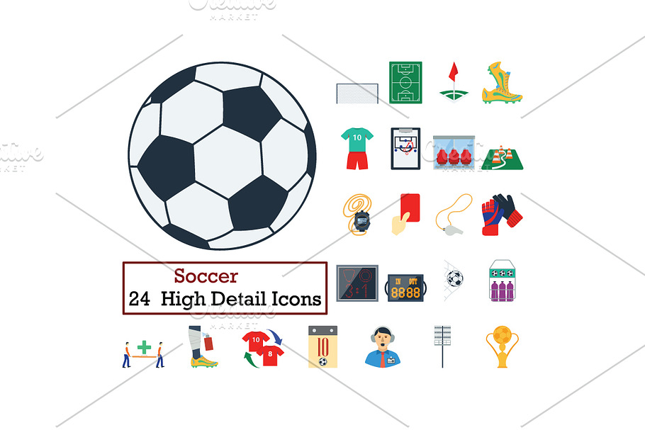 Set of 24 Football Icons