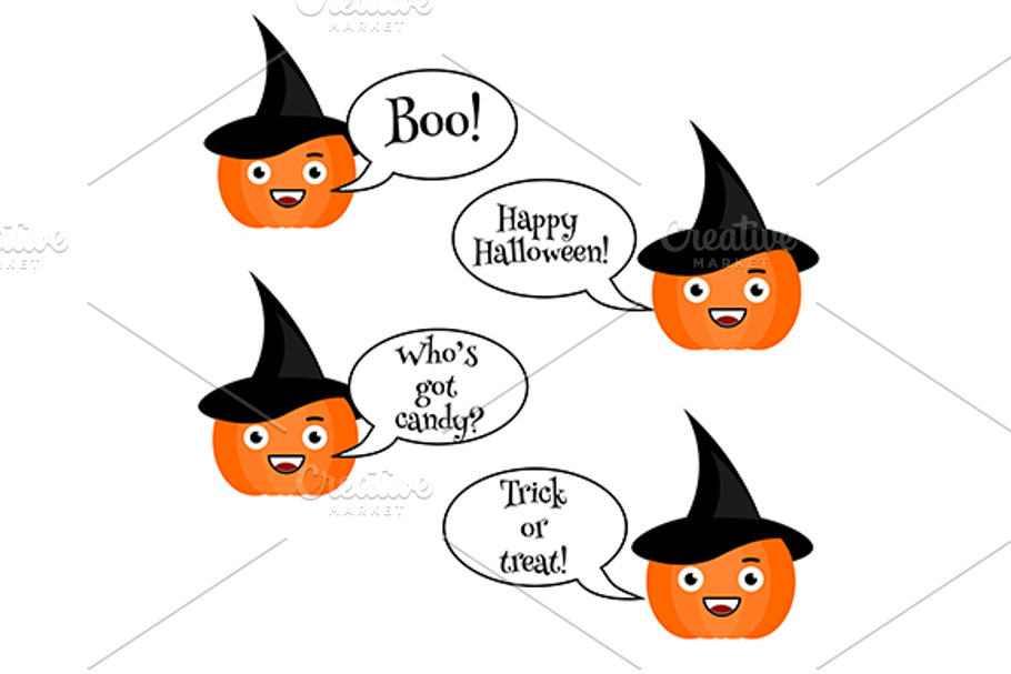 Halloween pumpkin with phrases