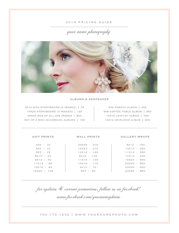 Photography Pricing Guide Template in Magazine Templates - product preview 2