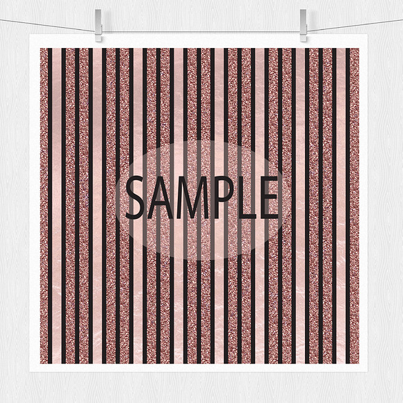 Black and Rose Gold Digital Paper in Patterns - product preview 3