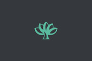Green tree flower premium logo