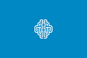 Linear android brain logo