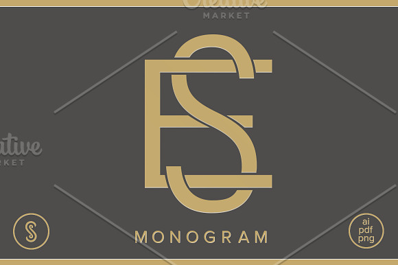 ES Monogram SE Monogram in Logo Templates - product preview 4