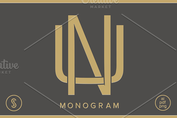 NU Monogram UN Monogram in Logo Templates - product preview 4