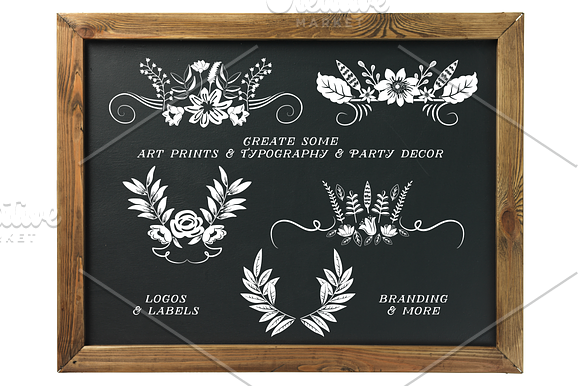 Floral Elements, Curls & Swirls in Illustrations - product preview 1