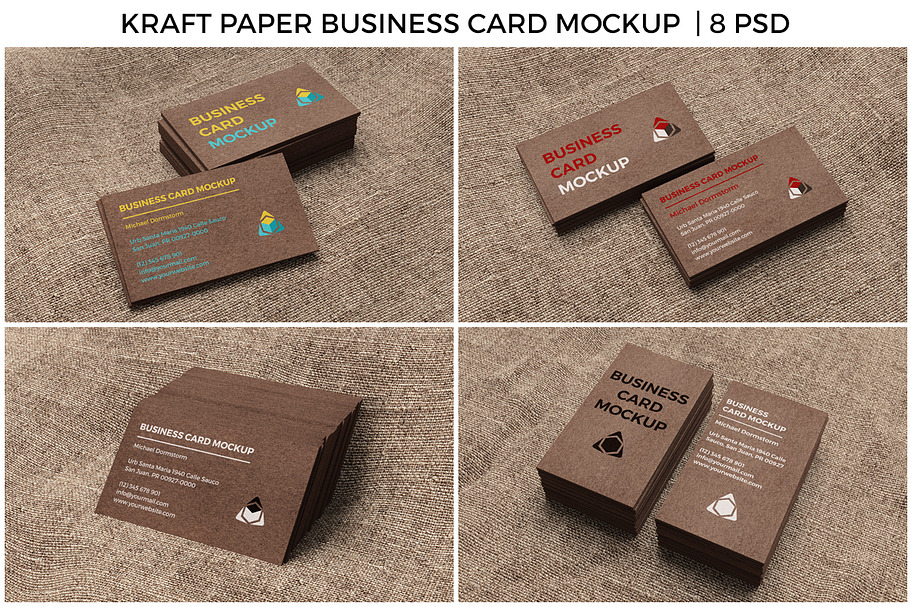Kraft Paper Business Card Mockup in Product Mockups - product preview 8