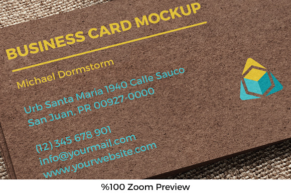 Kraft Paper Business Card Mockup in Product Mockups - product preview 1