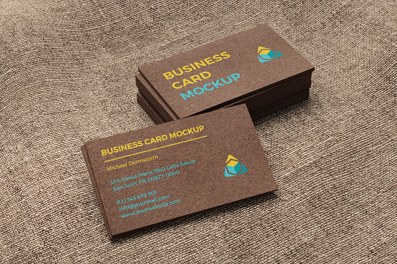 Kraft Paper Business Card Mockup in Product Mockups - product preview 2