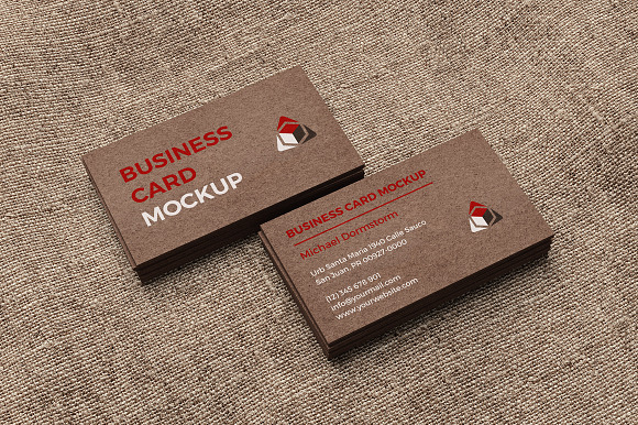 Kraft Paper Business Card Mockup in Product Mockups - product preview 3