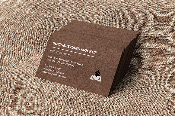 Kraft Paper Business Card Mockup in Product Mockups - product preview 5