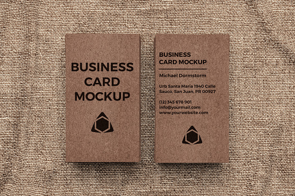 Kraft Paper Business Card Mockup in Product Mockups - product preview 7