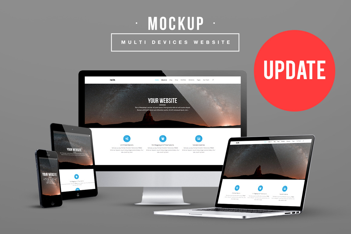 Multi Devices Website Mockup UPDATE Creative Mobile