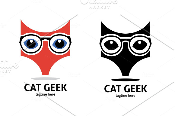 Cat Geek Logo in Logo Templates - product preview 4