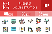50 Business Line Filled Icons