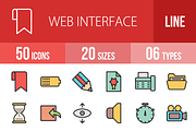 50 Web Interface Line Filled Icons