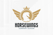 Horse Wings Logo Template