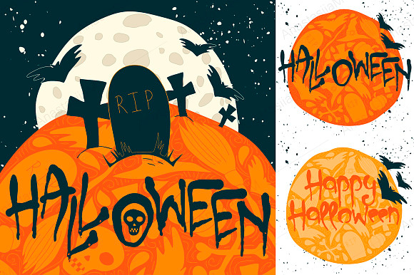 9 Halloween Greeting Cards in Postcard Templates - product preview 1