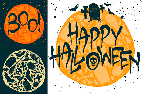 9 Halloween Greeting Cards in Postcard Templates - product preview 2