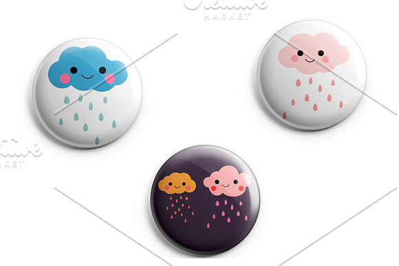 Cute rain clouds clip art in Illustrations - product preview 1