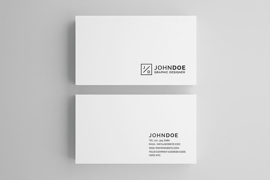White Modern Business Card 2 in Business Card Templates - product preview 8