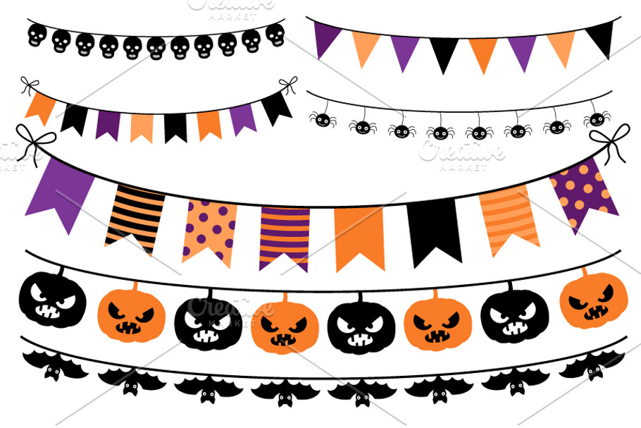 Halloween banner, Bunting Clip art