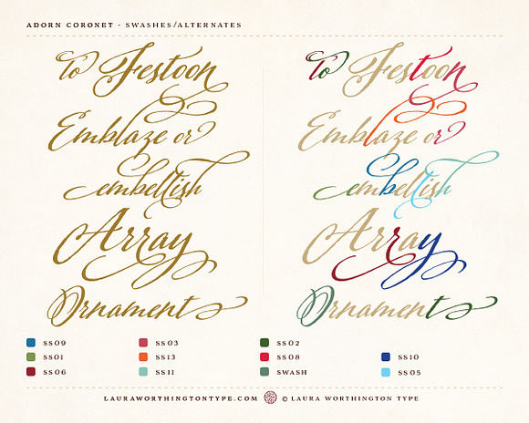 Adorn Coronet in Script Fonts - product preview 12