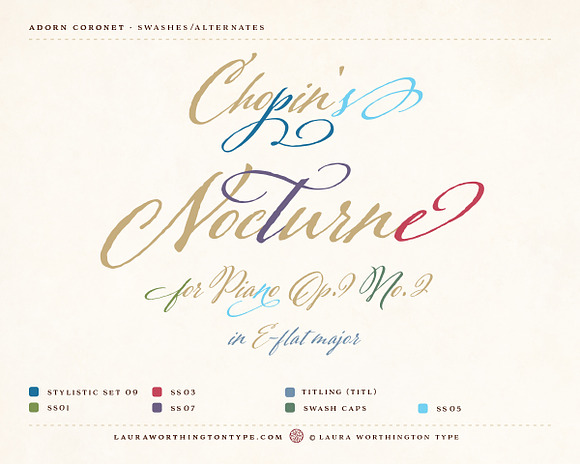 Adorn Coronet in Script Fonts - product preview 14