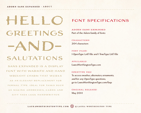 Adorn Sans Expanded in Display Fonts - product preview 1