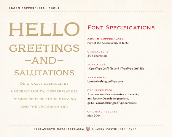 Adorn Copperplate in Display Fonts - product preview 1