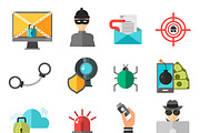 Computer safety vector icons