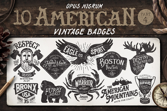 American Vintage Badges Part 4 in Logo Templates - product preview 4