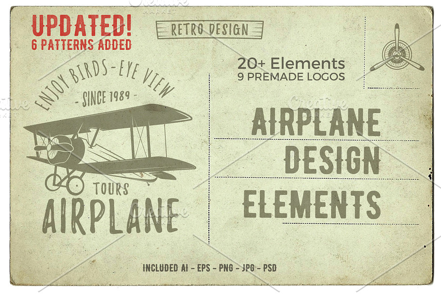 Airplane Badges & Design Elements.