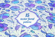 15 vector floral seamless patterns