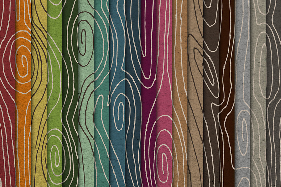 Faux Bois Wood Hand Drawn Patterns in Patterns - product preview 8