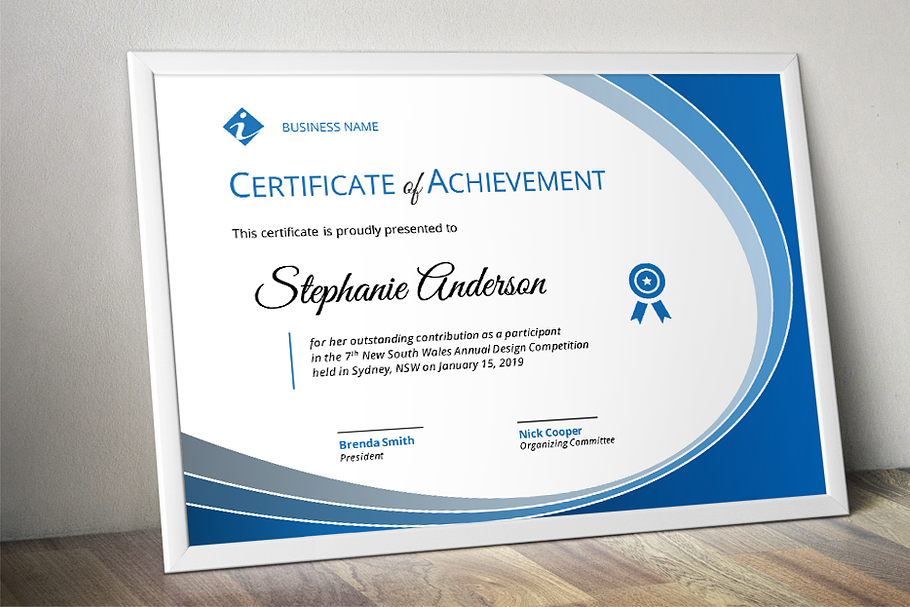 Curve modern certificate