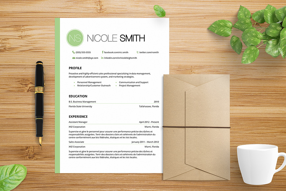 Mint Green Cover Letter & Resume in Letter Templates - product preview 8
