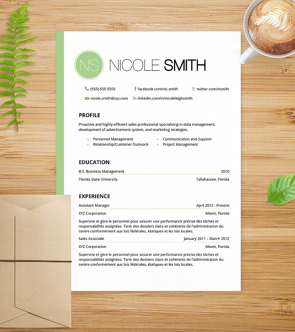 Mint Green Cover Letter & Resume in Letter Templates - product preview 2